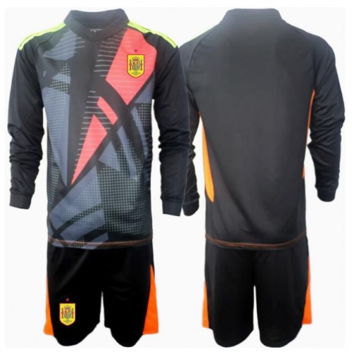 Maglia Calcio Spagna Portiere Seconda Divisa Bambino Europei 2024 Manica Lunga (+ pantaloncini)